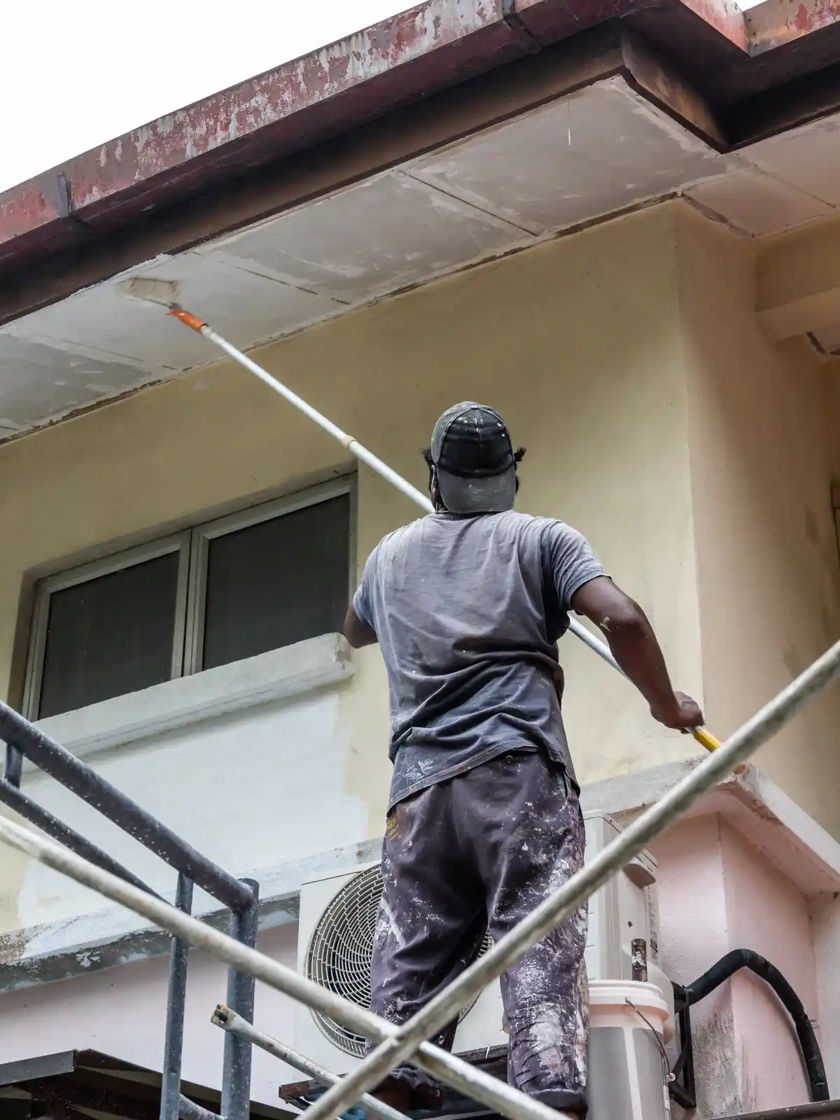 exterior painting with roller
